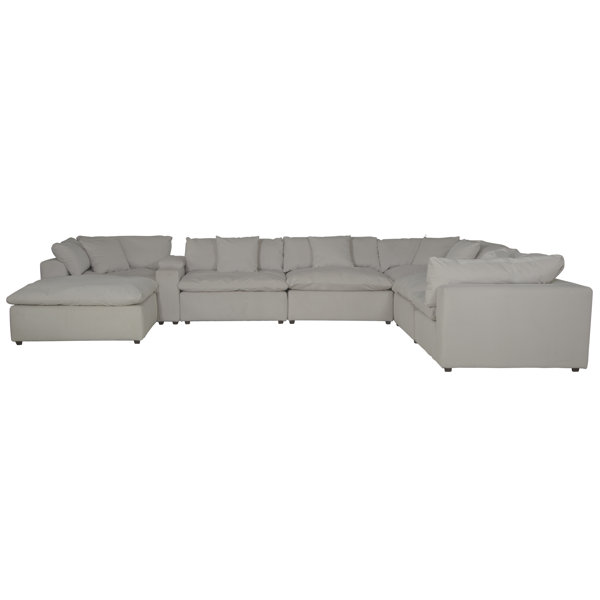 Beachcrest Home Barboza 8 Piece Upholstered Sectional Featuring Stain